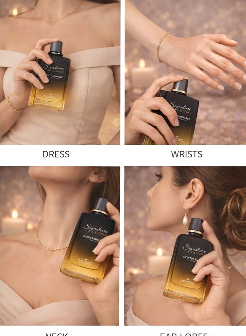 Orchid Signature Montparnasse Pour Femme Eau de Parfum 100ml for Women | Orchid | Long Lasting Apricot Jasmine Vanilla Perfume - Image 4